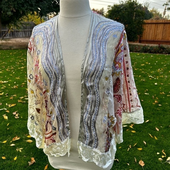 Anthropologie Sheer Paisley Patchwork Kimono - Picture 4 of 13